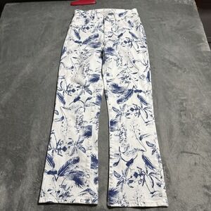 Lucky Brand Bridgette‎ High Rise Crop Mini Boot Floral Jeans Size 4/27 Stretch